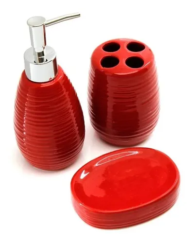 Imagem do produto JOGO BANHEIRO CERAMICA X4 VERMELHO 42023-009 GRILLO