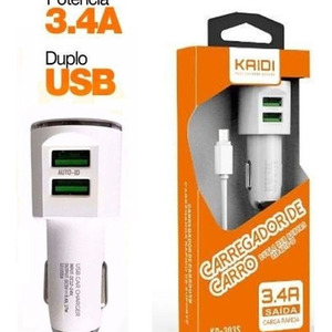 Imagem do produto CARREGADOR VEICULAR 2 USB C/CABO IPHONE