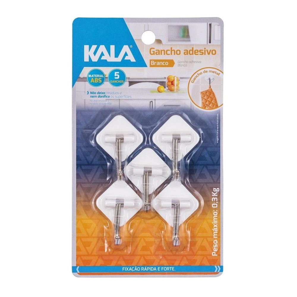 Imagem do produto GANCHO BR ADESIVO ABS 0;3KG 5PCS - KALA