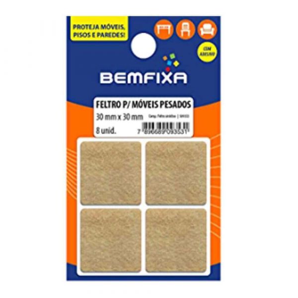 Imagem do produto PROTETOR ADESIVO EVA DESLIZANTE QDR 30X30 MM 9PCS BEMFIXA