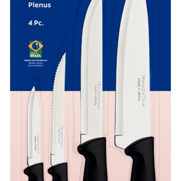 Imagem do produto FACA CONJUNTO 4PC PLENUS PRETA TRAMONTINA