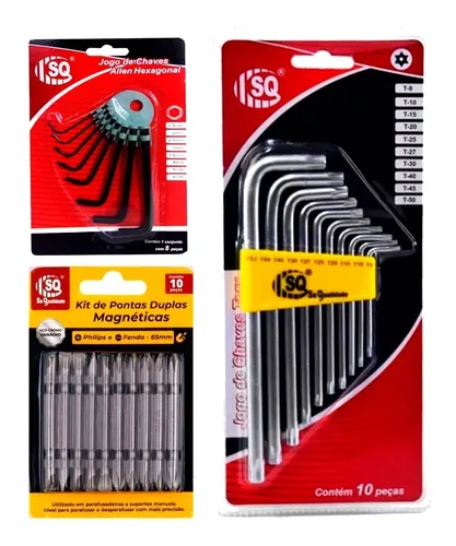 Imagem do produto JOGO CHAVE ALLEN/TORX HEXAGONAL 08 PCS SQ3291 SQ