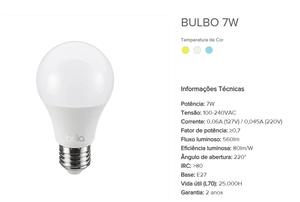 Imagem do produto LAMPADA LED BULBO 7W 6500K BR