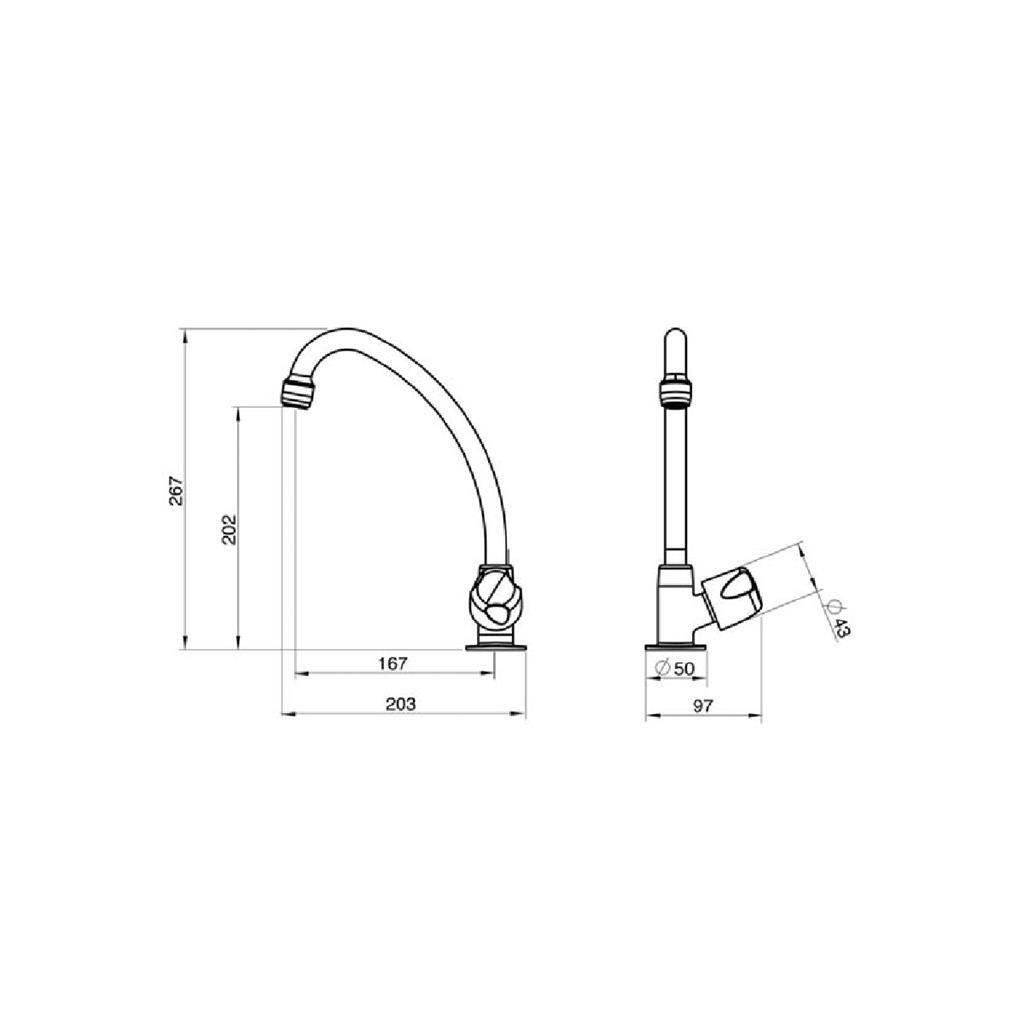 Imagem do produto TORNEIRA COZ MESA 1167 F27 BR LOREZENTTI