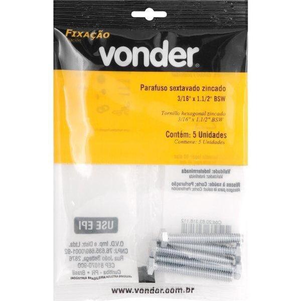 Imagem do produto PARAF SEXT ROSCA SOB 3/16X2.1/2 VONDER