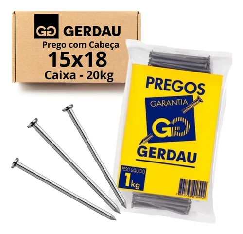 Imagem do produto PREGO 18X15 C/ CAB SC 1K GERDAU