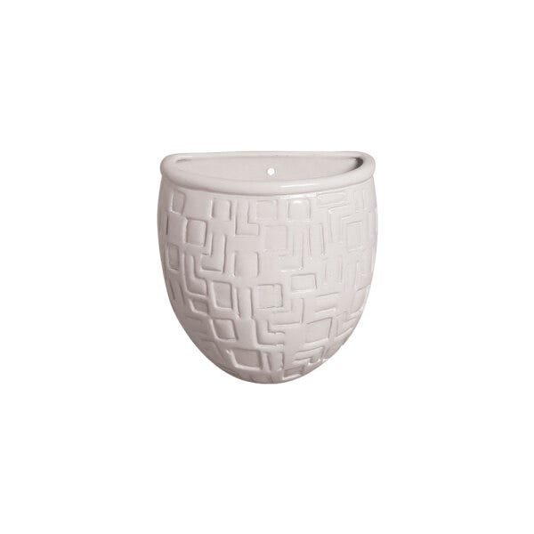 Imagem do produto VASO DECOR CERAMICA P/ PAREDE 15,5X15,5X4CM PR FOSCO D&A