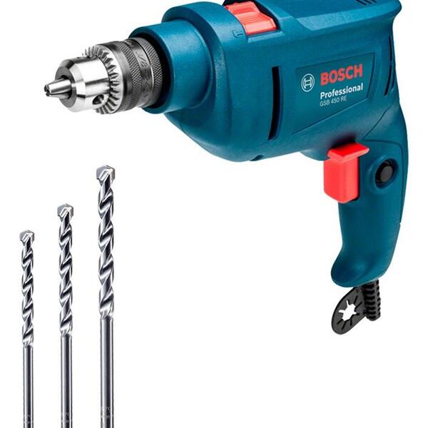 Imagem do produto FURADEIRA IMP GSB 450 RE 450W + BROCAS BOSCH