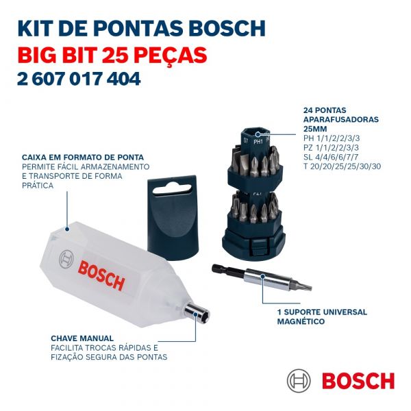 Imagem do produto KIT 25 PONTAS BIG-BIT BOSCH