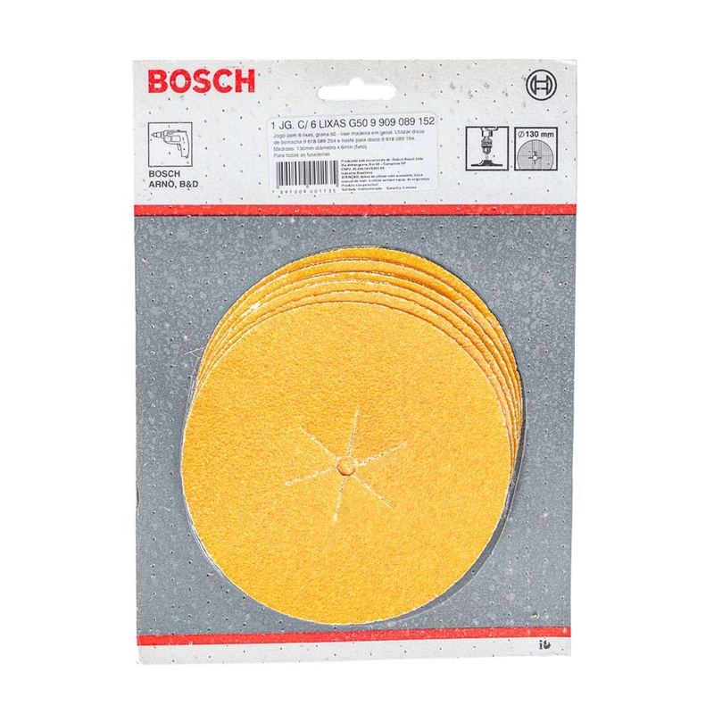 Imagem do produto JOGO C/ 6 LIXAS GR 50 BOSCH
