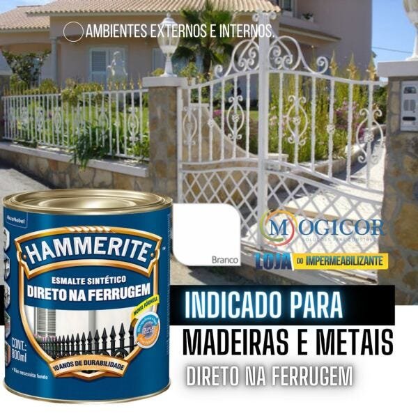Imagem do produto HAMMERITE 800ML BRANCO BRILHO CORAL