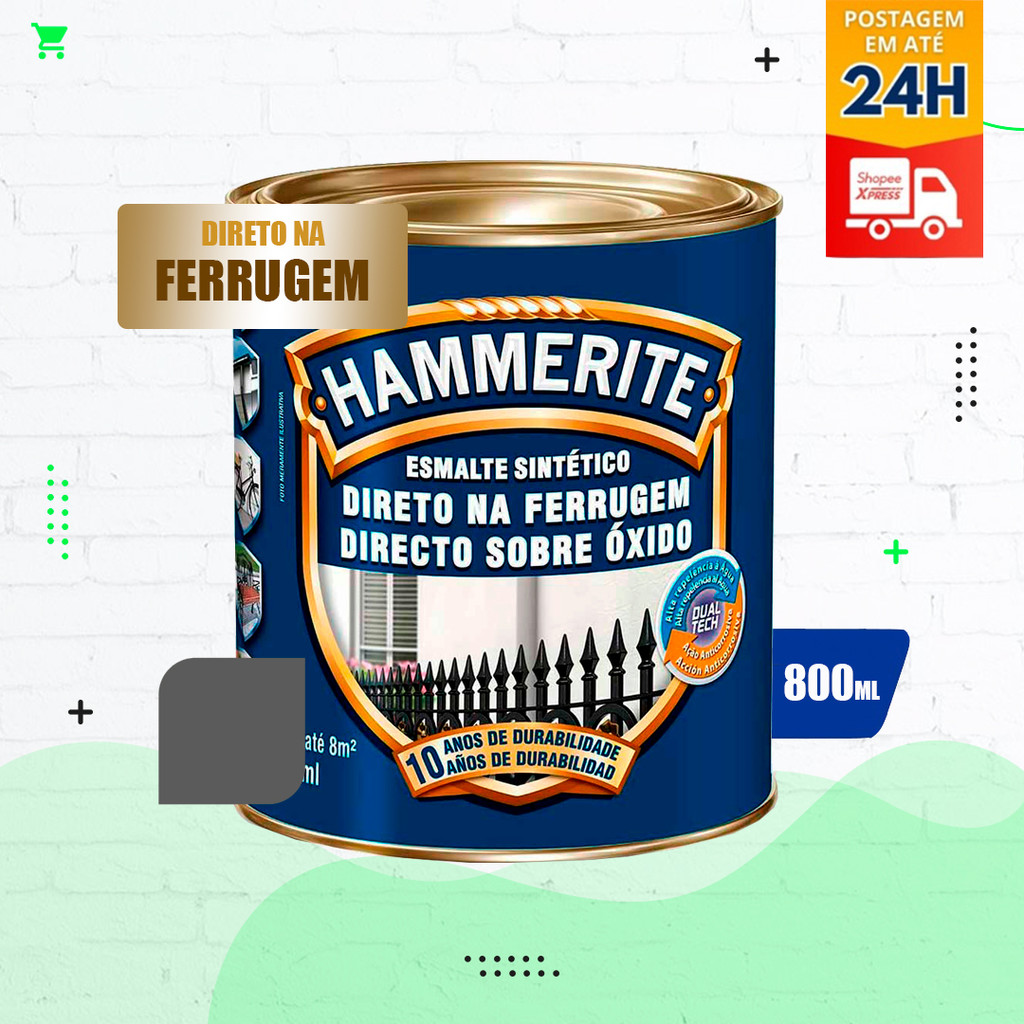Imagem do produto HAMMERITE 800ML CINZA BRILHO CORAL