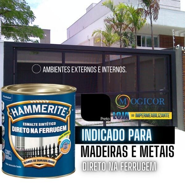 Imagem do produto HAMMERITE 800ML PRETO BRILHO CORAL