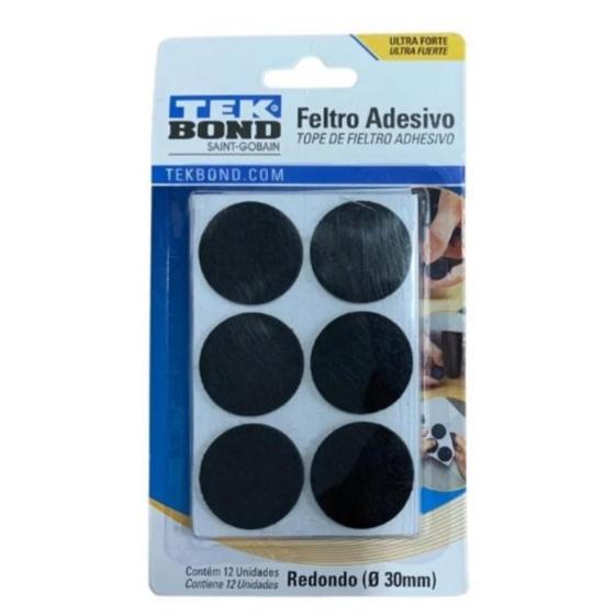 Imagem do produto FELTRO REDONDO 30MM BR C/ 12 UND TEKBOND