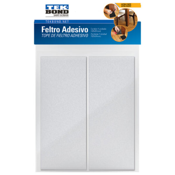 Imagem do produto FELTRO RETANG 127X51 PT C/ 2 UND TEKBOND