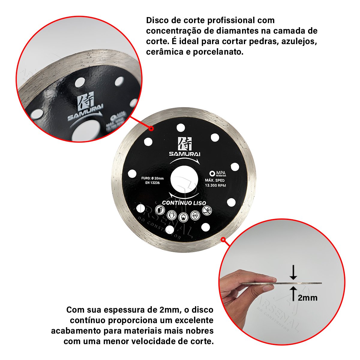 Imagem do produto DISCO DIAMANT LISO 110X20MM 4"X3/8 HAMMER