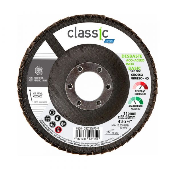 Imagem do produto DISCO FLAP-DISC 4.1/2 G-40 NORTON
