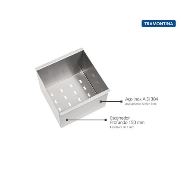 Imagem do produto ESCORREDOR PROFUNDO ACO INOX 15 CM