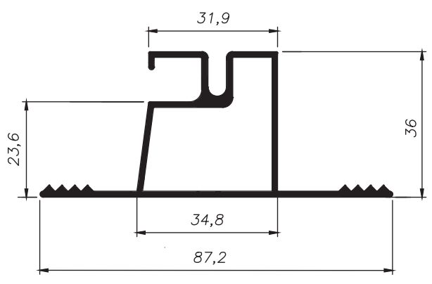 Imagem do produto ALUMINIO TRAVESSA FACHADA CORT VL002 C.DUE