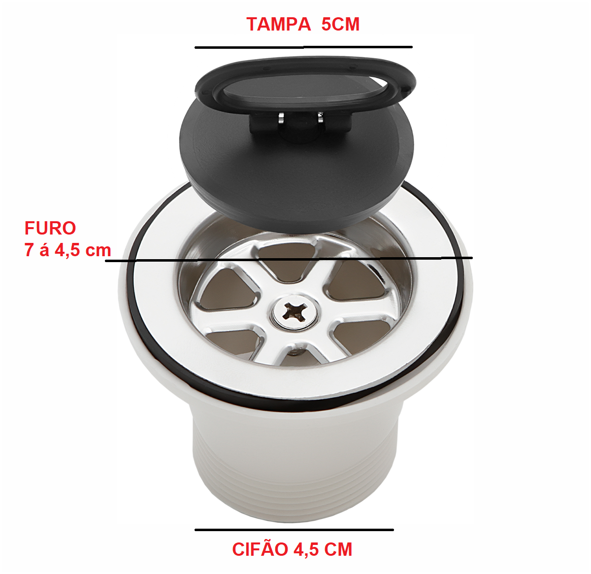 Imagem do produto TAMPA PIA/TANQUE 1.1/4' UND KRONA 7891222125816