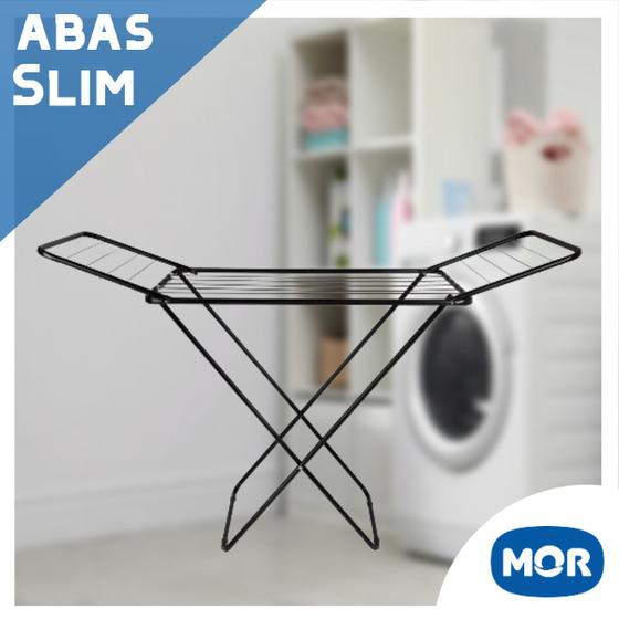 Imagem do produto VARAL DE CHAO ACO SLIM PRETO S/ ABAS MOR