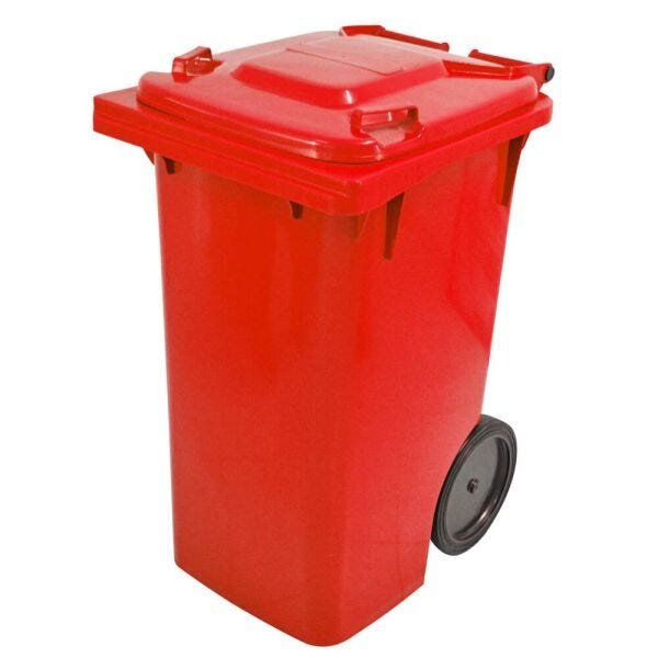 Imagem do produto CONTAINER C/ RODA 300MM P/ LIXO 240L VERMELHO BRALIMPIA