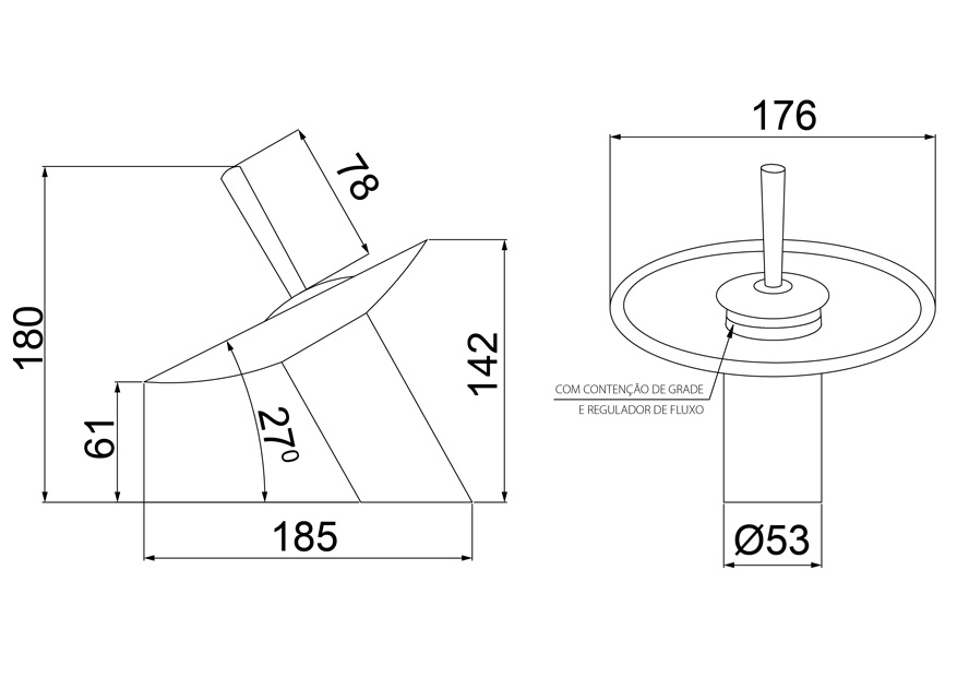 Imagem do produto MONOCOMANDO LAVAT WATERFALL MESA REF2875 C70 LORENZETTI