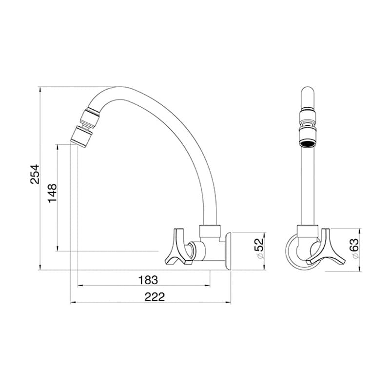 Imagem do produto TORNEIRA COZINHA PAREDE BM TRIO 1168 C33 LORENZETTI
