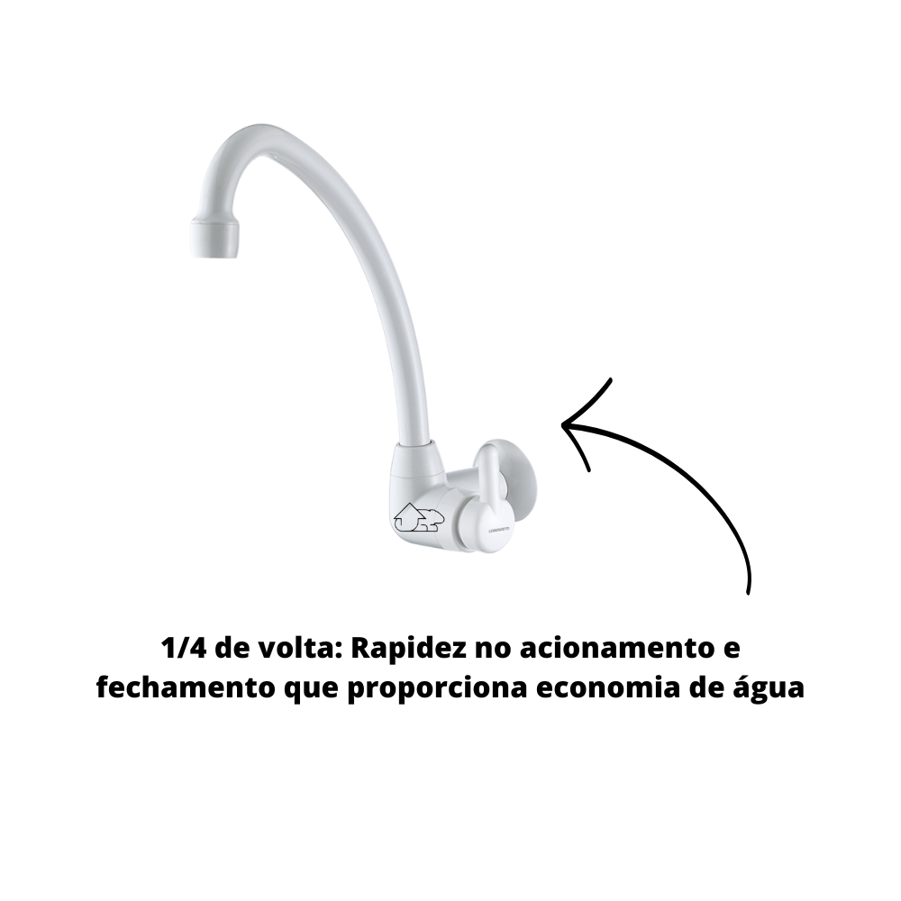 Imagem do produto TORNEIRA COZINHA PAREDE CROM REF1168 F31 LORENZETTI