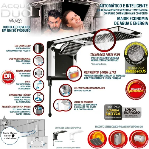 Imagem do produto CHUVEIRO ACQUA DUO CR/CR 220X5500W LORENZENTTI