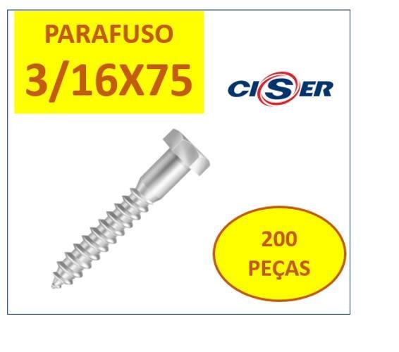 Imagem do produto PARAF SEXT ROSC SOB 3/16X75MM UND