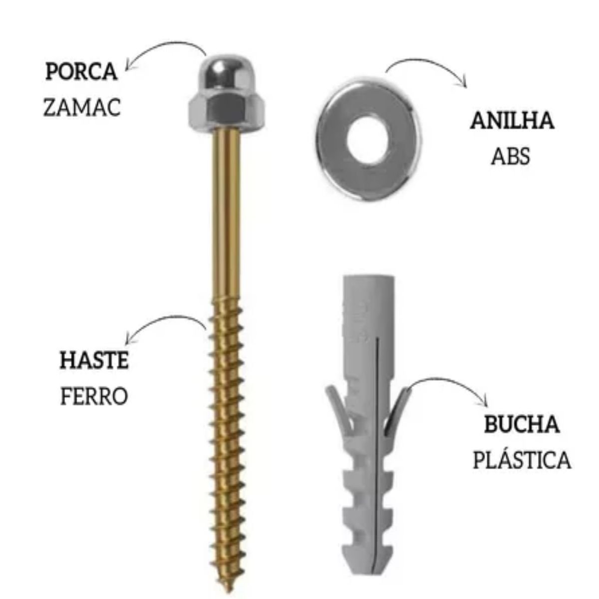 Imagem do produto PARAFUSO P/ VASO LATONADO C/BUCHA 12