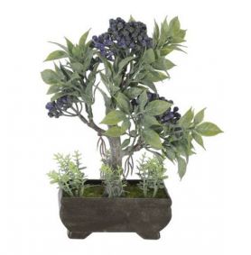 Imagem do produto BONSAI C/POTE PLT. X3 ROXO 21CM 36707001 FLOR ARTE