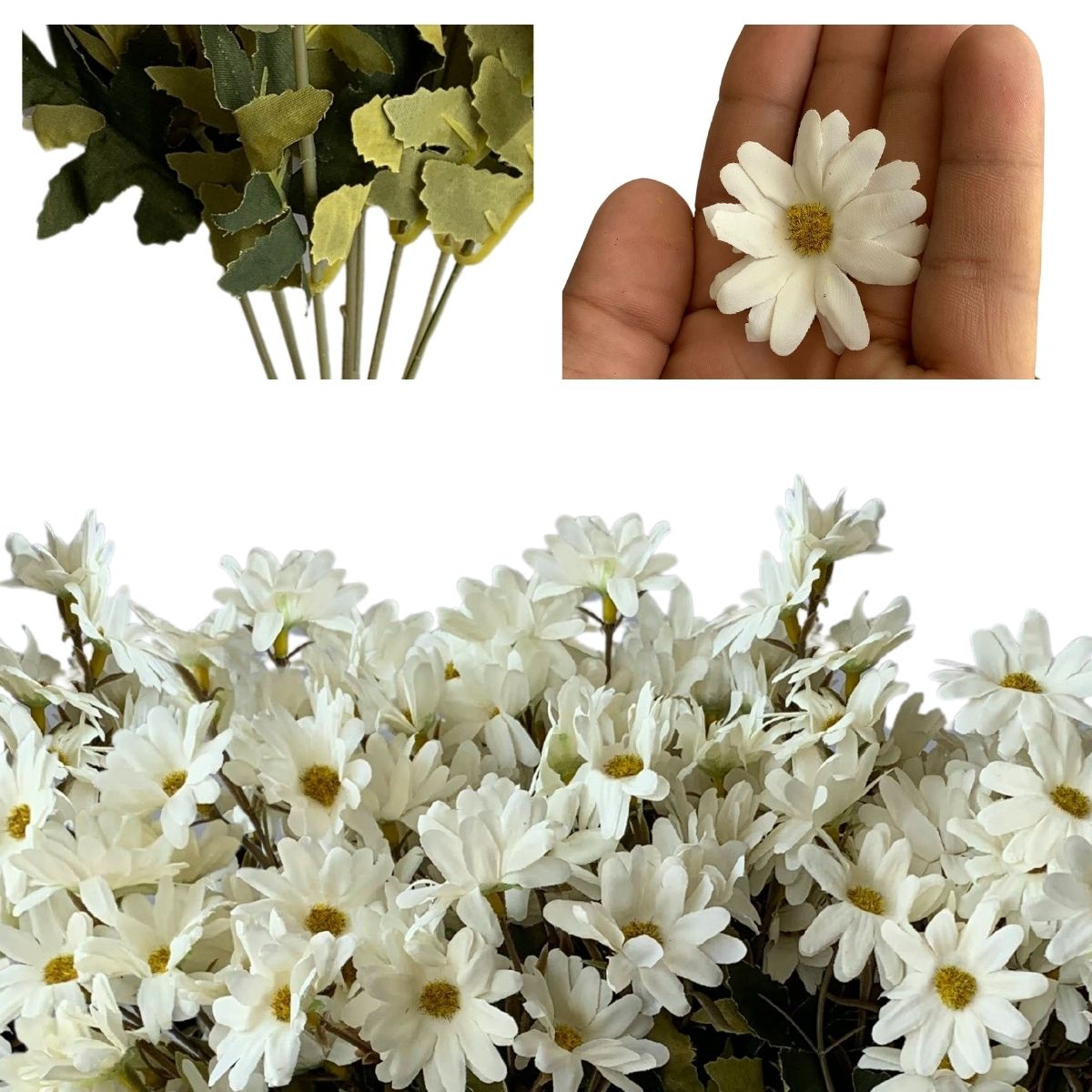 Imagem do produto F.MARGARIDA PLT. X6 BRANCO 35CM FLOR ARTE