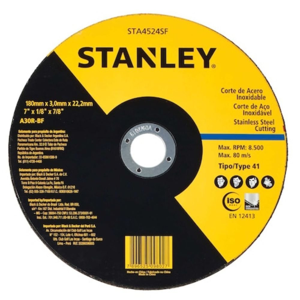 Imagem do produto DISCO CORTE P/INOX/FERRO 7" STANLEY