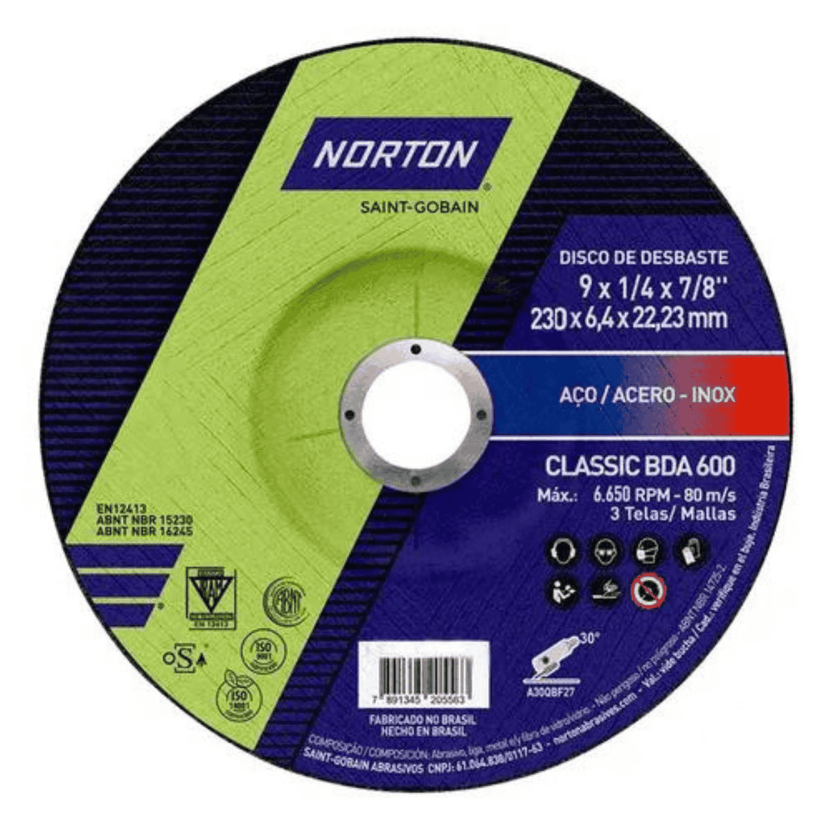 Imagem do produto DISCO DESBASTE P/FERRO 7" BDA600 NORTON