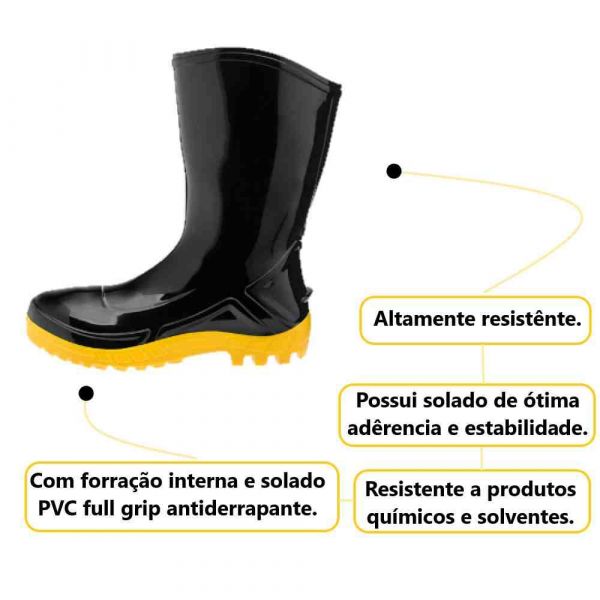 Imagem do produto BOTA BORRACHA PT/AM 39 VULCAFLEX