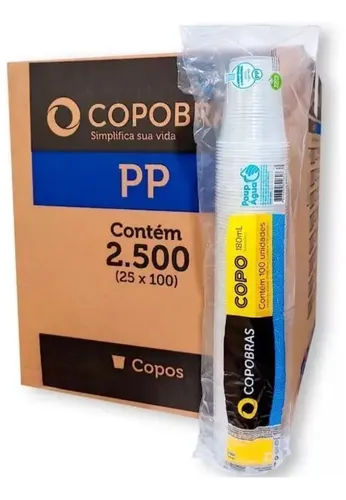 Imagem do produto COPO DESCARTAVEL PP TRANSP 180ML C/100 COPOBRAS