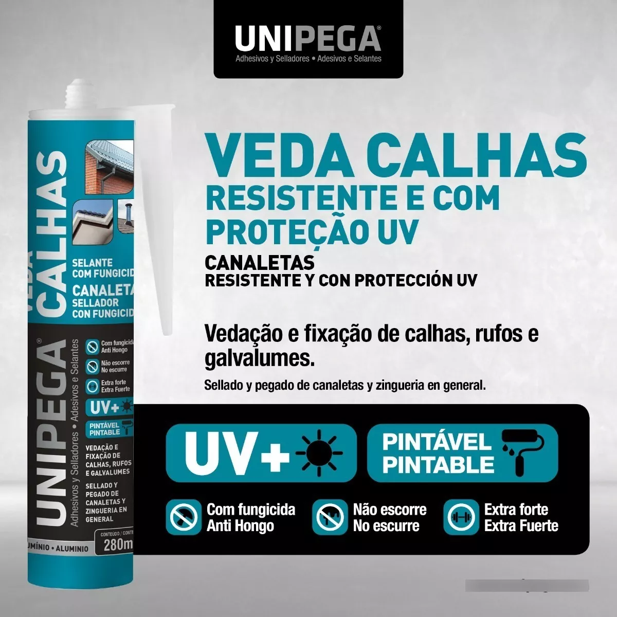 Imagem do produto VEDA CALHA UNIPEGA CINZA 280ML/260G