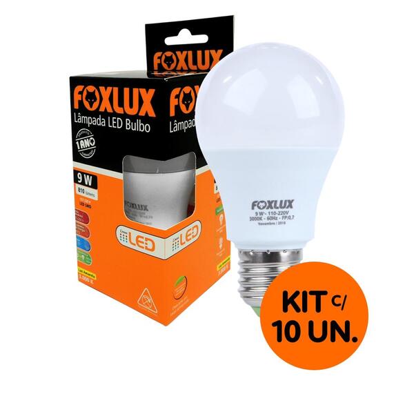 Imagem do produto LAMPADA LED 9W BULBO 3000K FOXLUX