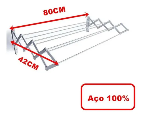 Imagem do produto VARAL SANFONADO ALUM 1,00M MOR