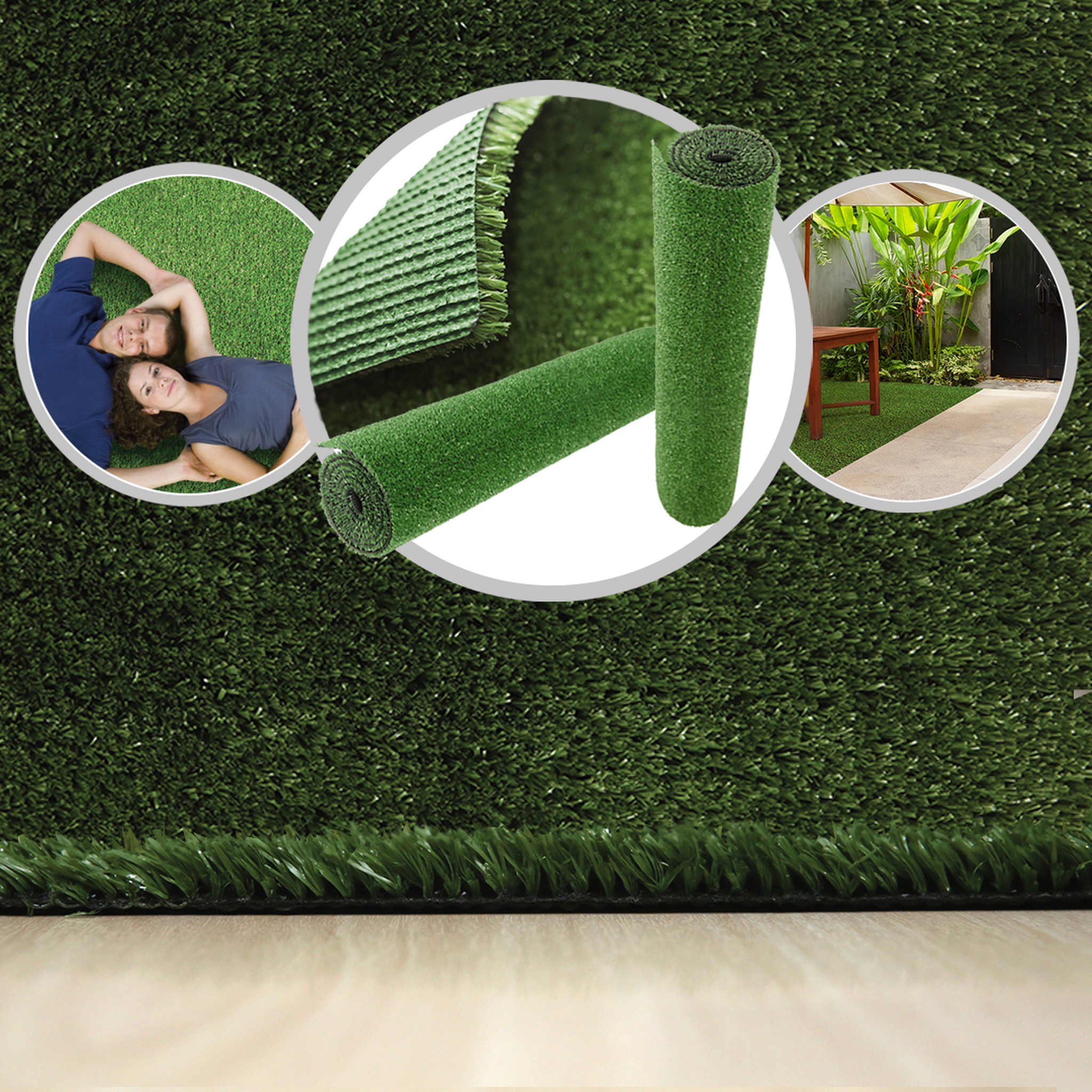 Imagem do produto GRAMA SINTETICA P/ JARDIM 12MM 2MX1M VERDE KAPAZI