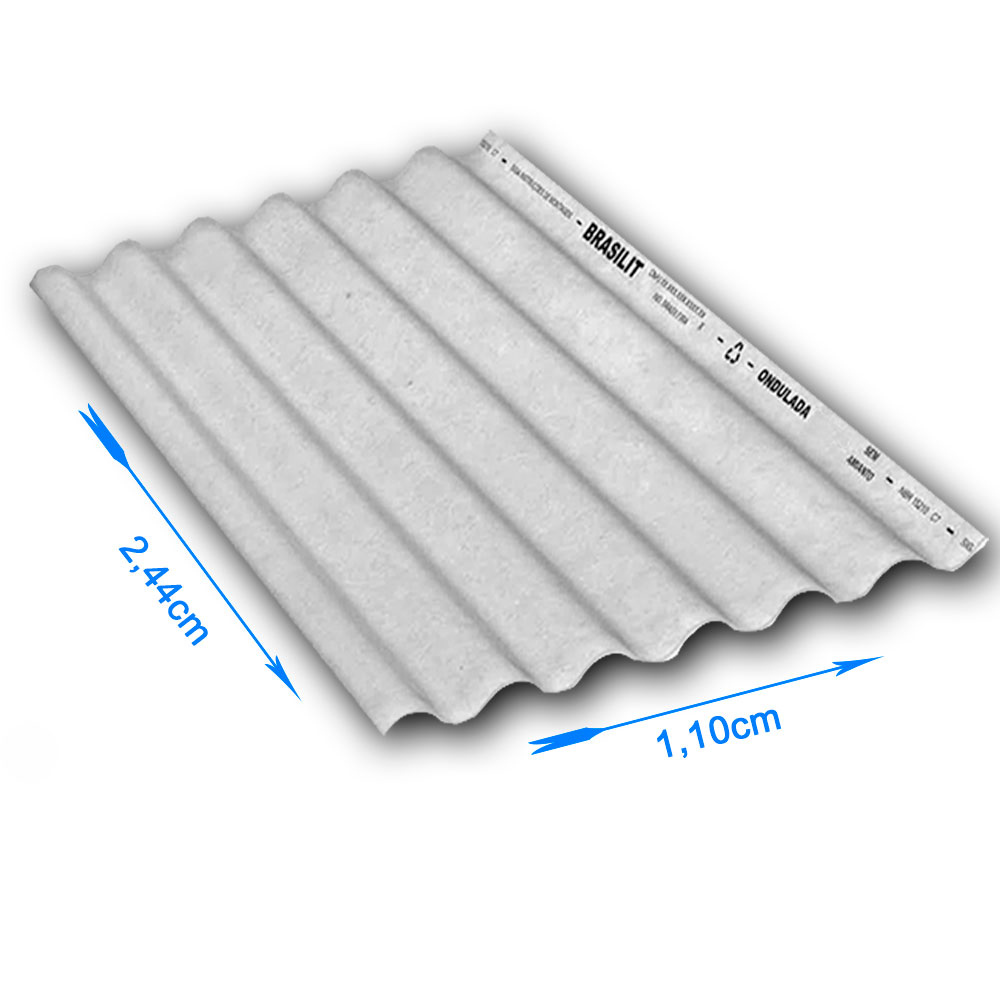 Imagem do produto TELHA BRASILIT 2,44X1,10 5MM TELHA ONDULADA 5MM 2,44 X 1,10M BRASILIT
