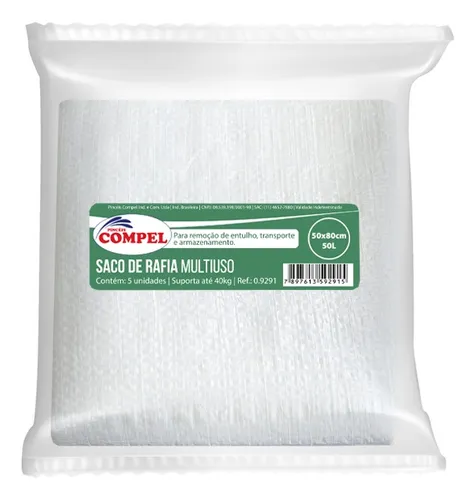 Imagem do produto SACO DE RAFIA MULTIUSO UND 50X80CM 50L UND COMPEL