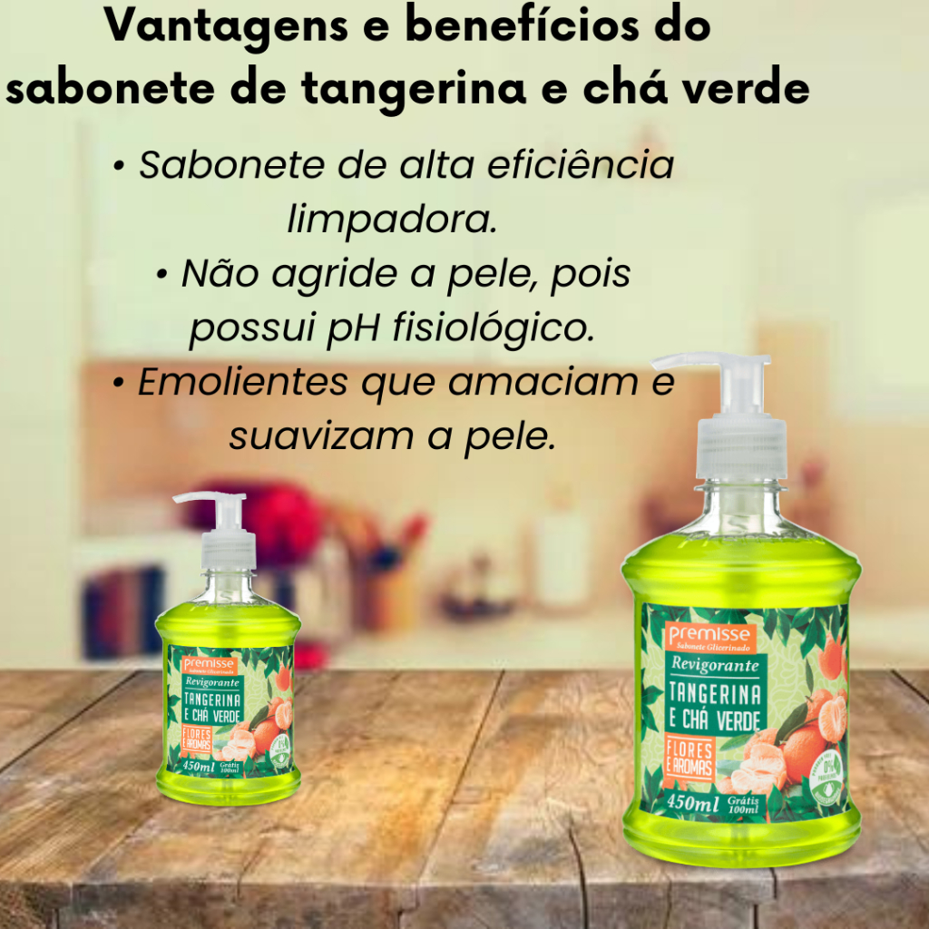 Imagem do produto SABONETE LIQ COM PUMP TANGERINA E CHA VERDE 450 ML PREMISSE