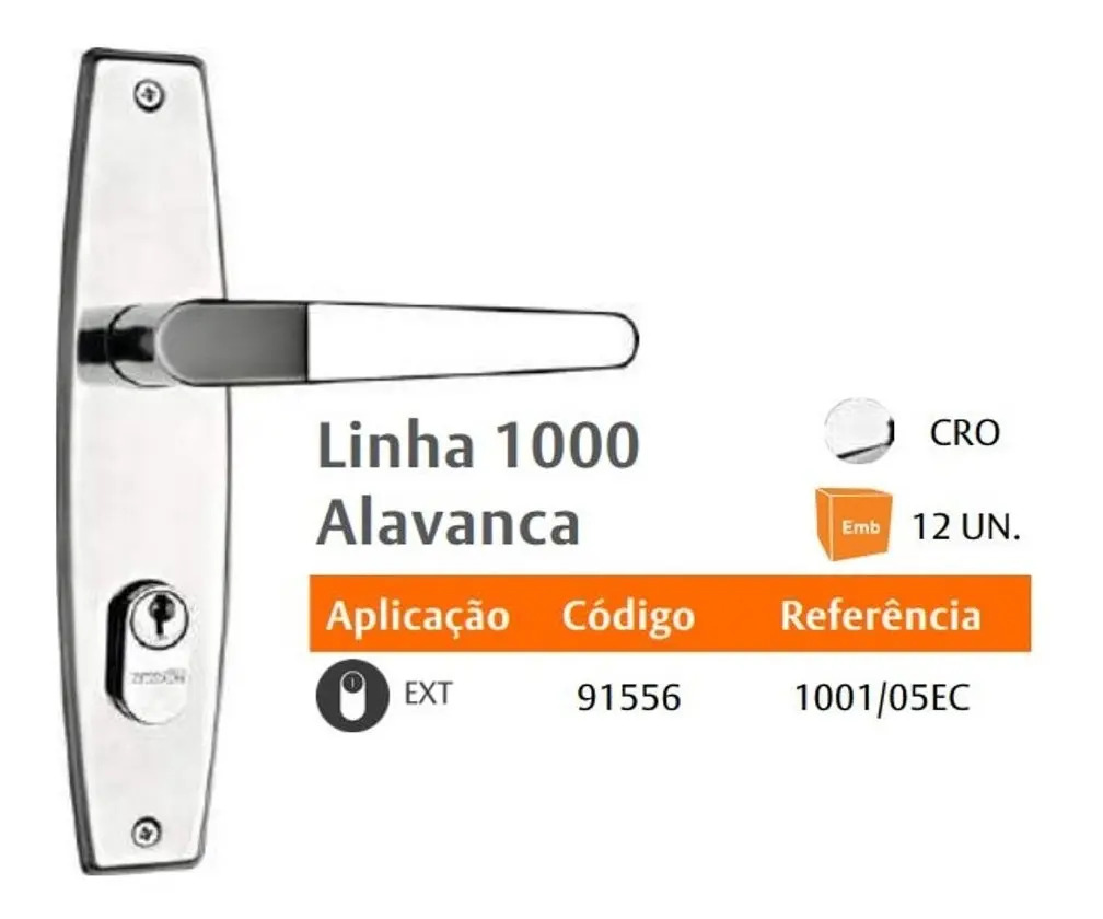 Imagem do produto FECH 1000 CROMADA RETA EXT ESP OVAL SILVANA