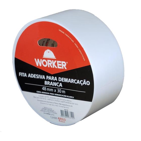 Imagem do produto FITA DEMARCACAO 48MMX30M BRANCA WORKER