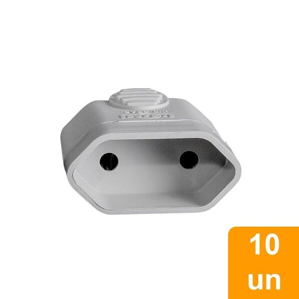 Imagem do produto PINO FEMEA 2P+T 10A CINZA REF 1431 ILUMI