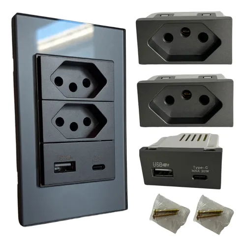 Imagem do produto TOMADAS DUPLA 2P+T 10A OVERLAP 10587-2 B-LUX