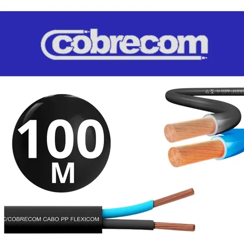 Imagem do produto CABO PP FLEXIVEL 2X1,0MM PT (M) COBRECOM